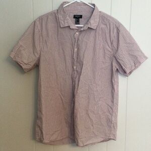 Forever 21 short sleeve button down red white and blue size‎ L